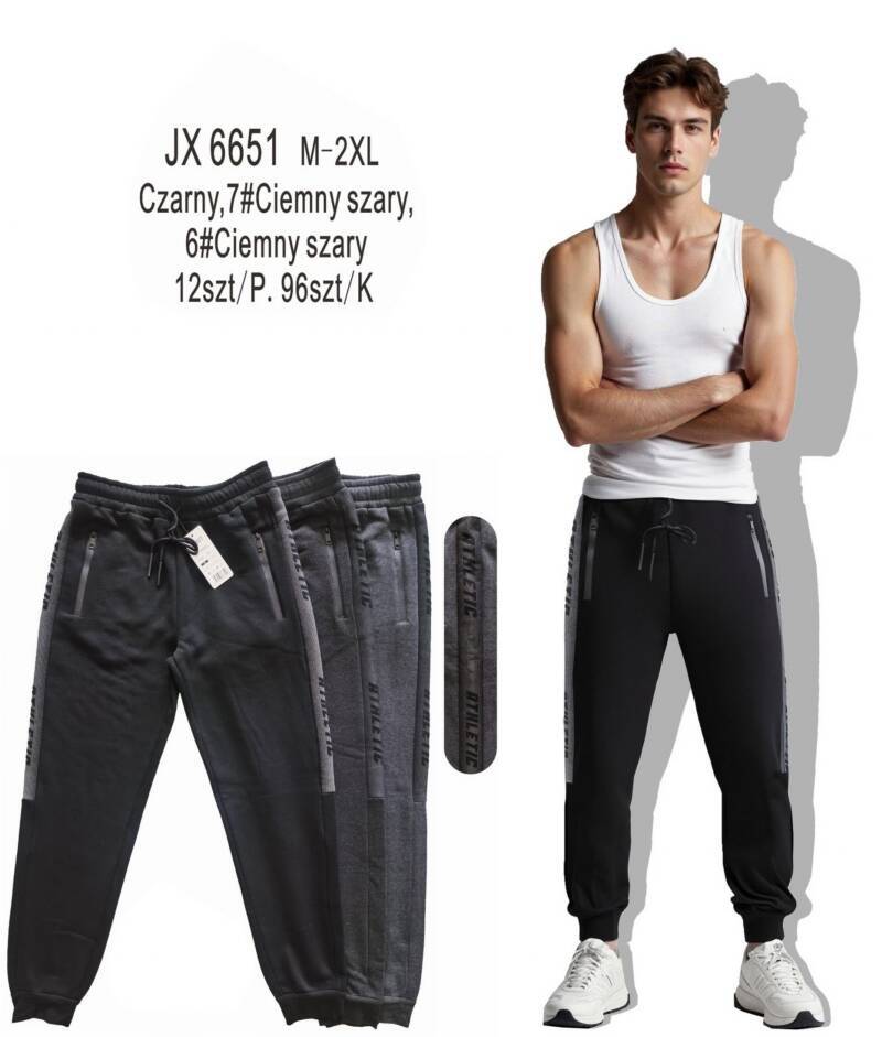 Spodnie dresowe meskie Roz M-2XL, Mix 3 Kolor Paczka 12 szt